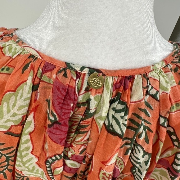 Antik Batik Women's Kalao Floral Long Sleeve Flowy Boho Peasant Blouse Size 40 M - Picture 9 of 16